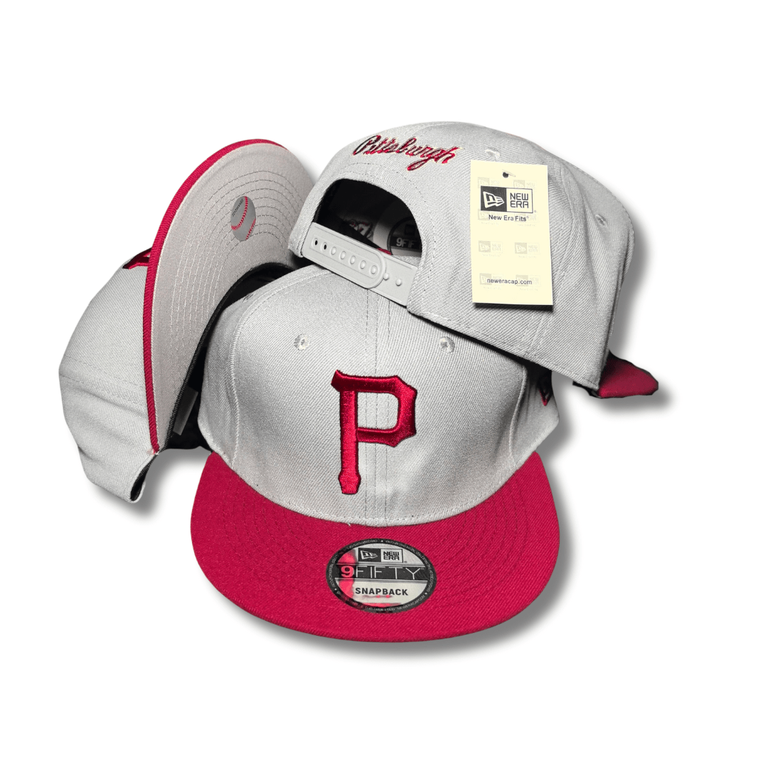 Pittsburgh Pirates New Era 9FIFTY Adjustable Snap Gray and Red - Snapback Cap