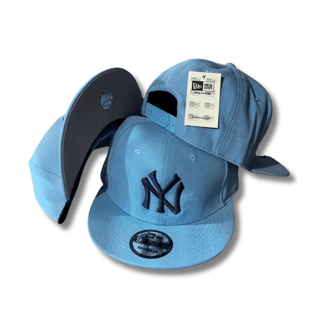 New York Yankees New Era 9FIFTY Light Blue with Navy Logo – Snapback Cap