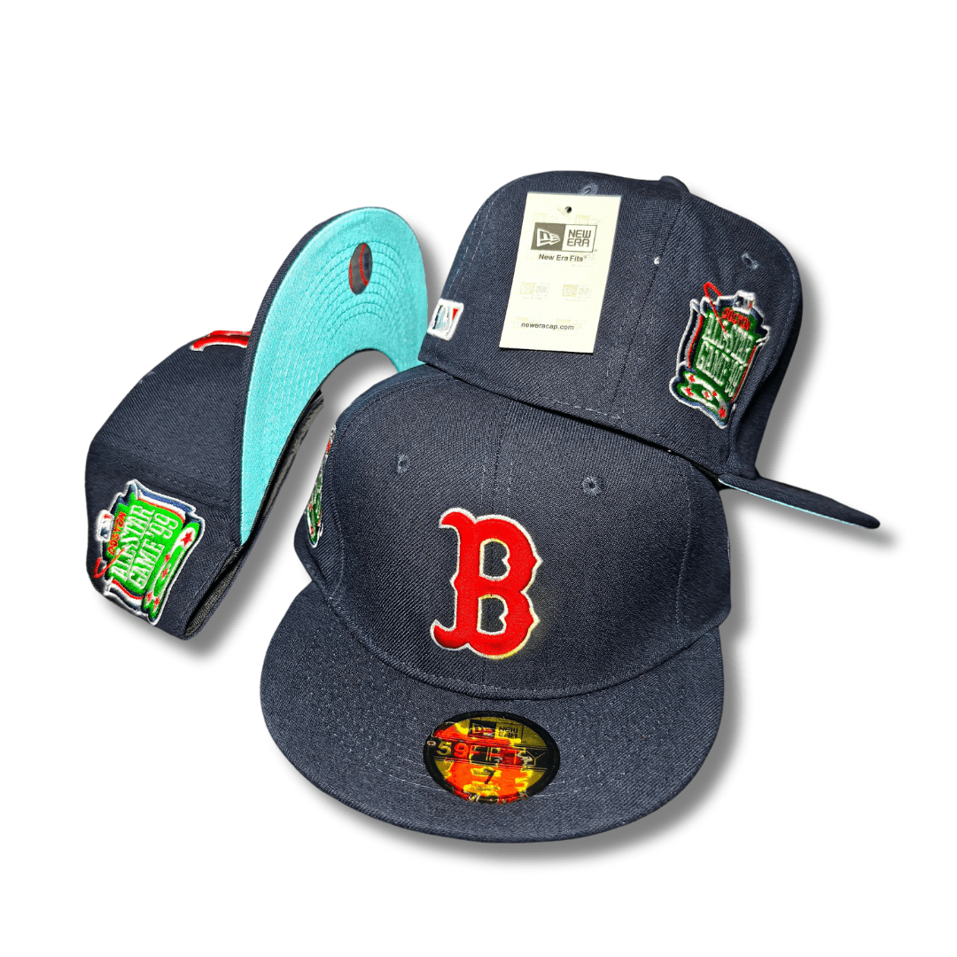 Boston Red Sox Navy New Era 59FIFTY All-Star Game Side Patches and Turquoise Underbill - Fitted Cap