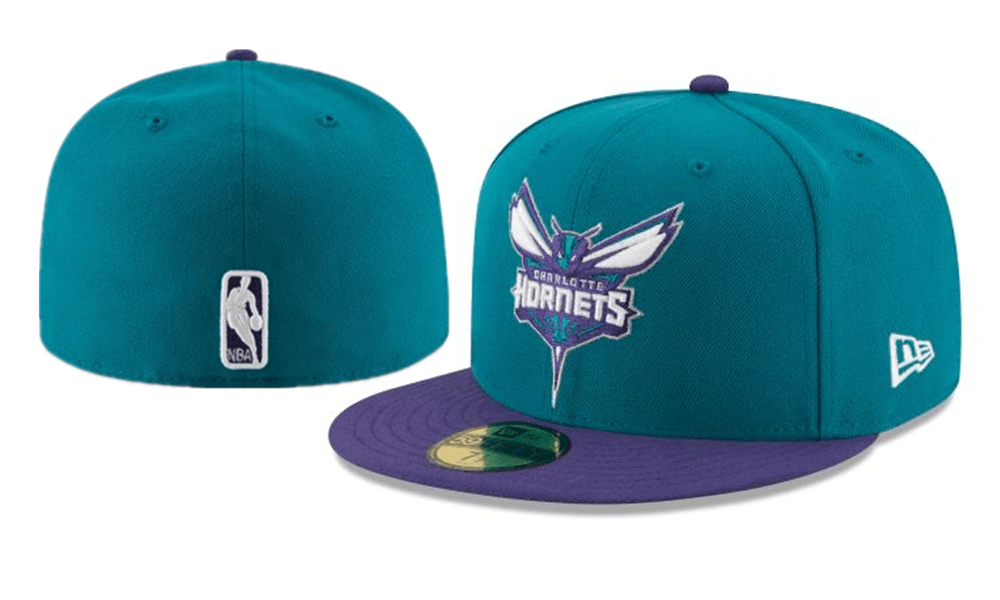 Charlotte Hornets NBA Snapback Cap with Embroidered Logo and Purple Brim – Teal