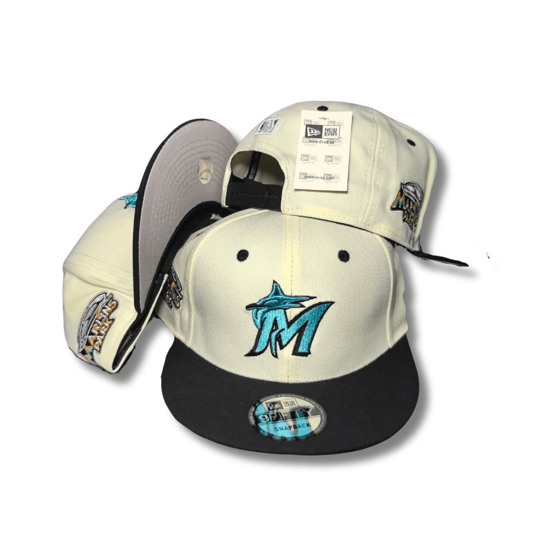 Miami Marlins Cream and Black - Snapback Cap
