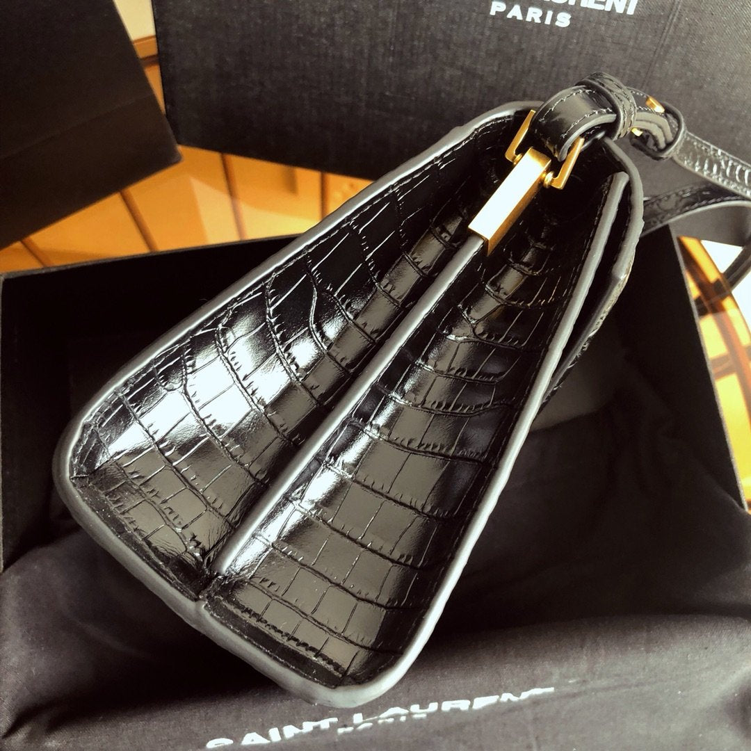 YSL Cassandra Mini Top Handle Bag Black
