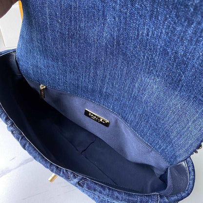 CHANEL 19 Denim Large Flap Bag