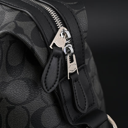 Coach Metropolitan Duffel Bag in Signature Black Canvas