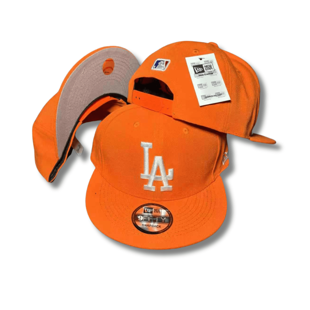 Los Angeles Dodgers Orange with White Embroidered Logo – Snapback Cap