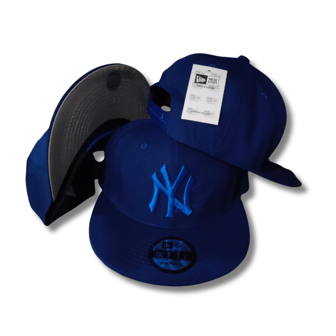New York Yankees Royal Blue with Matching Embroidered Logo - Snapback Cap
