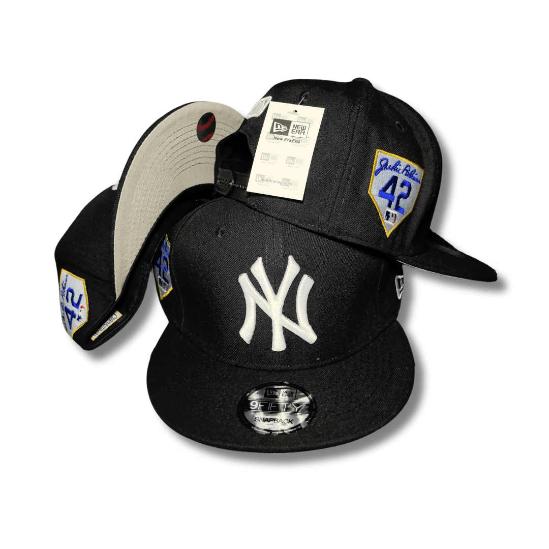 New York Yankees Jackie Robinson Tribute New Era 9Fifty Black with Heritage Embroidery – Snapback Cap