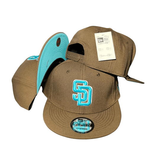 San Diego Padres Brown with Teal Embroidered Logo – Snapback Cap