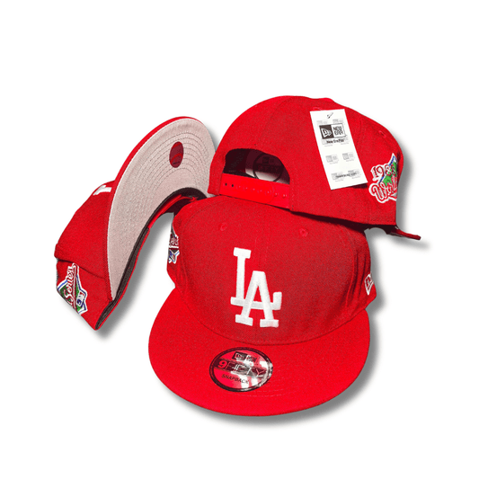 LA Dodgers with White Embroidered Logo and 1981 World Series Patch Red - Snapback Cap