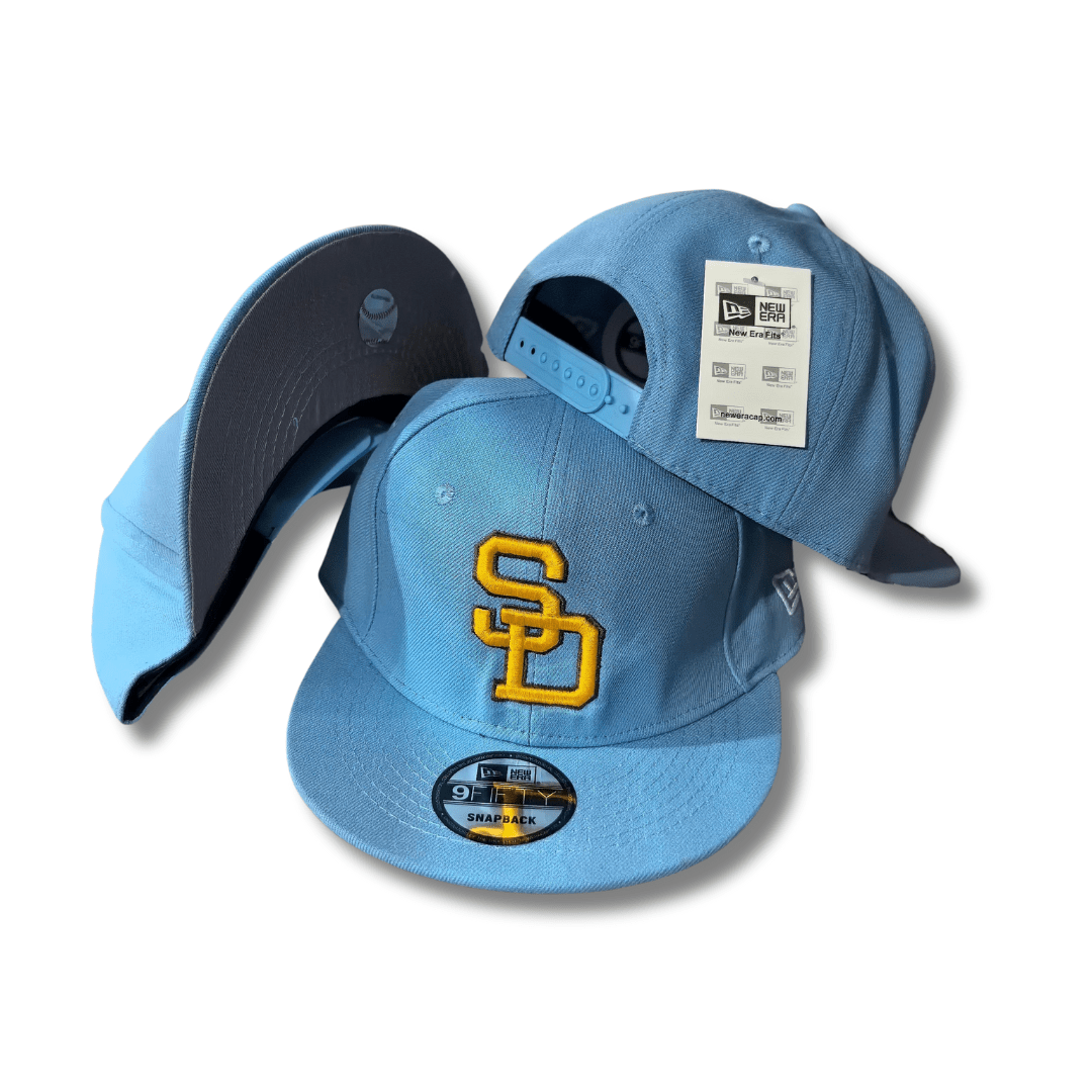San Diego Padres New Era 9FIFTY Light Blue with Yellow Logo – Snapback Cap