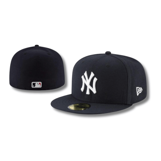 New York Yankees Navy Blue Fitted Cap with MLB Logo