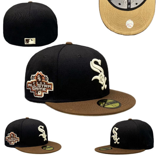 Chicago White Sox 2003 All-Star Game Hat with Brown Brim and Beige Undervisor – Black